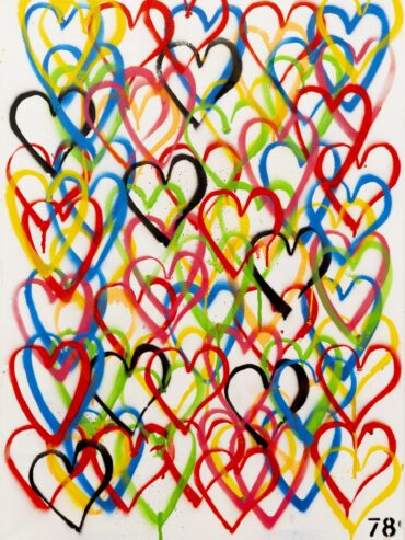 Corazones coloridos en estilo Pop Art