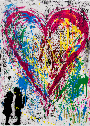 Corazón abstracto en colores vibrantes
